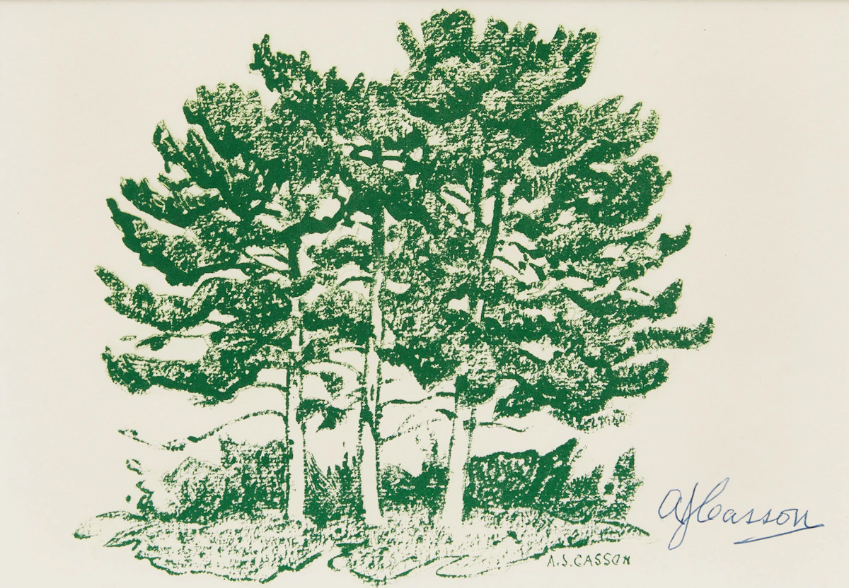 Alfred Joseph Casson, “Three Pines”, colour lithograph