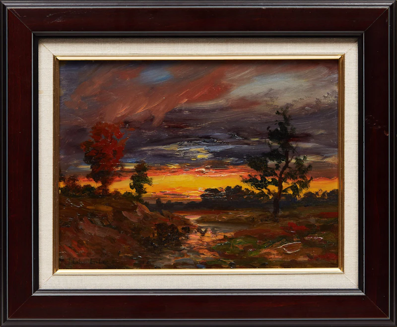 John Colin Forbes, Sunset, oil on panel - view 2