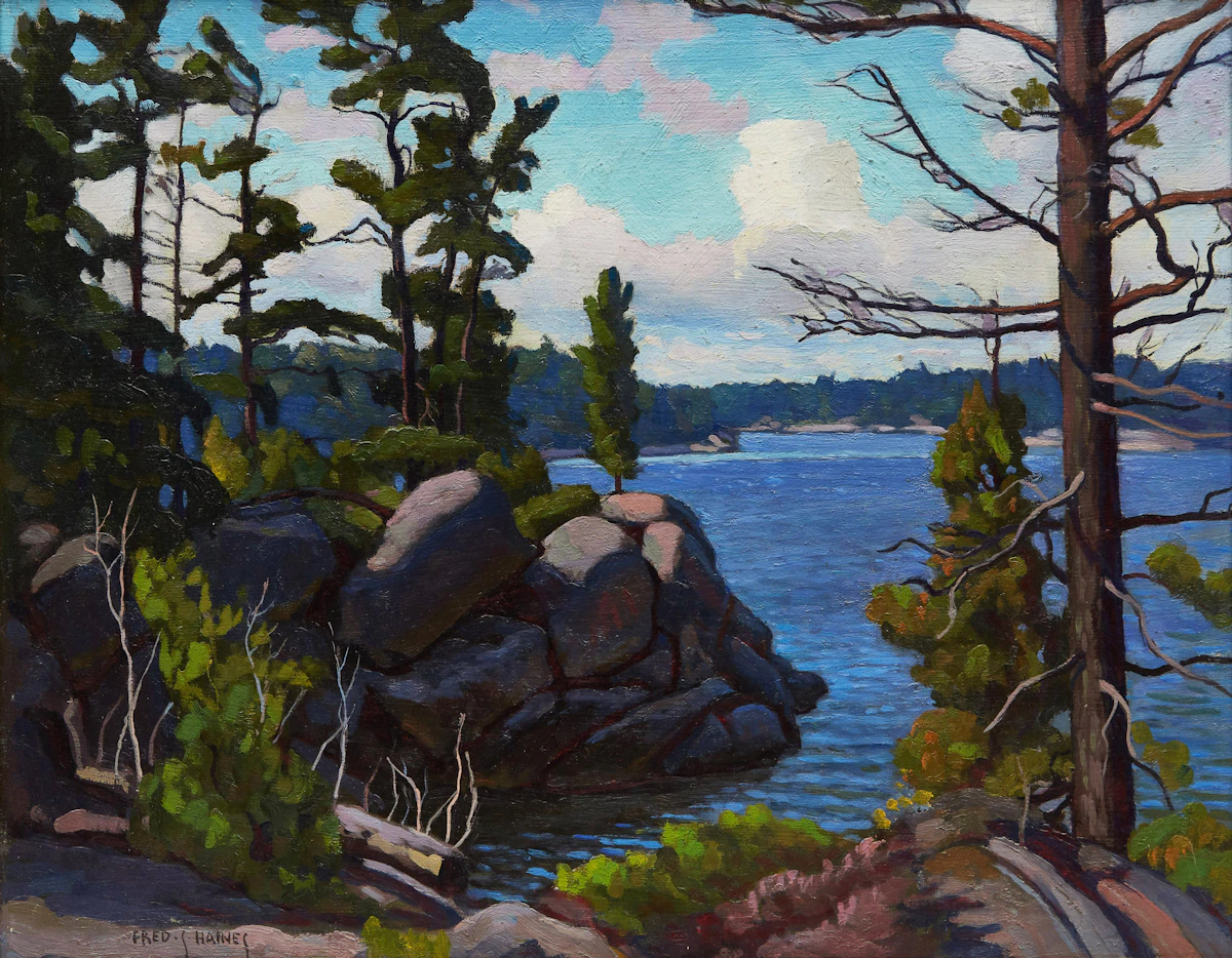Frederick Stanley Haines, Canoe Channel (Parry Sound), oil on masonite