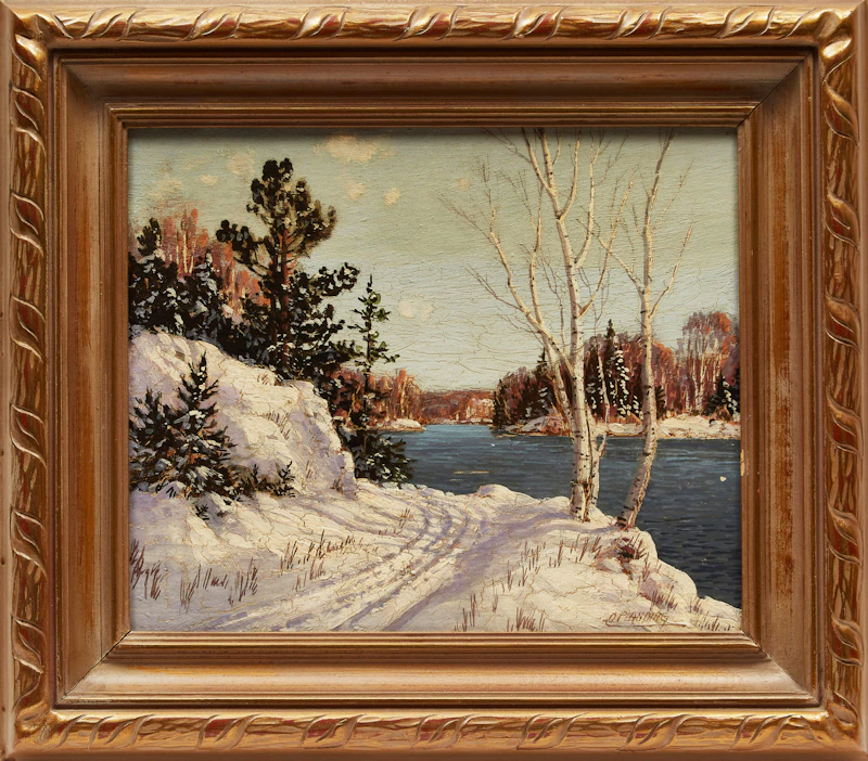 Otto Planding, Bold Muskoka; Birch Trees, Lake Muskoka; Lake of Bays, Muskoka, three oil paintings - view 5
