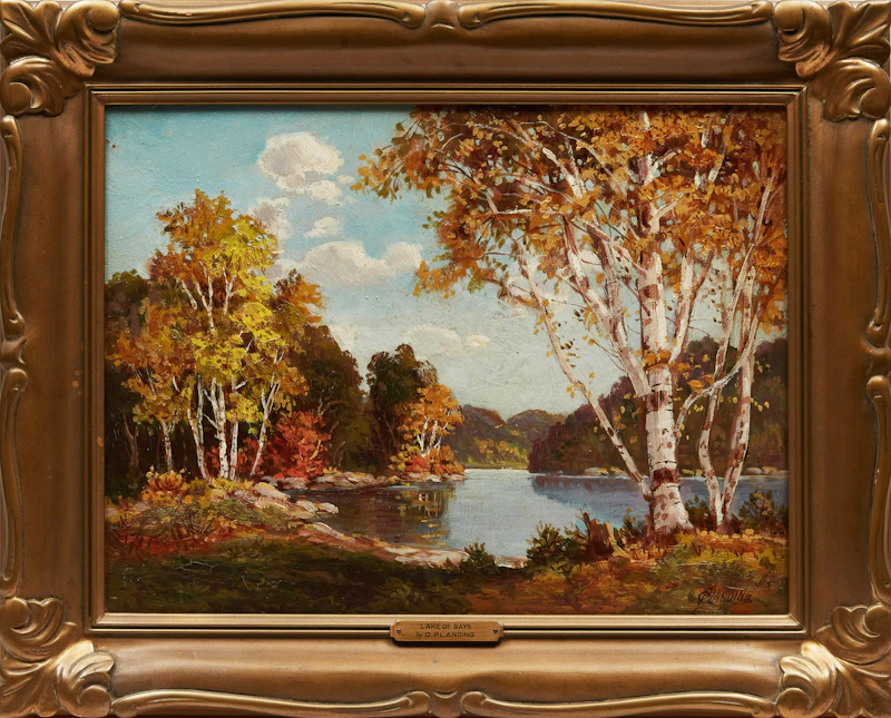 Otto Planding, Bold Muskoka; Birch Trees, Lake Muskoka; Lake of Bays, Muskoka, three oil paintings - view 8