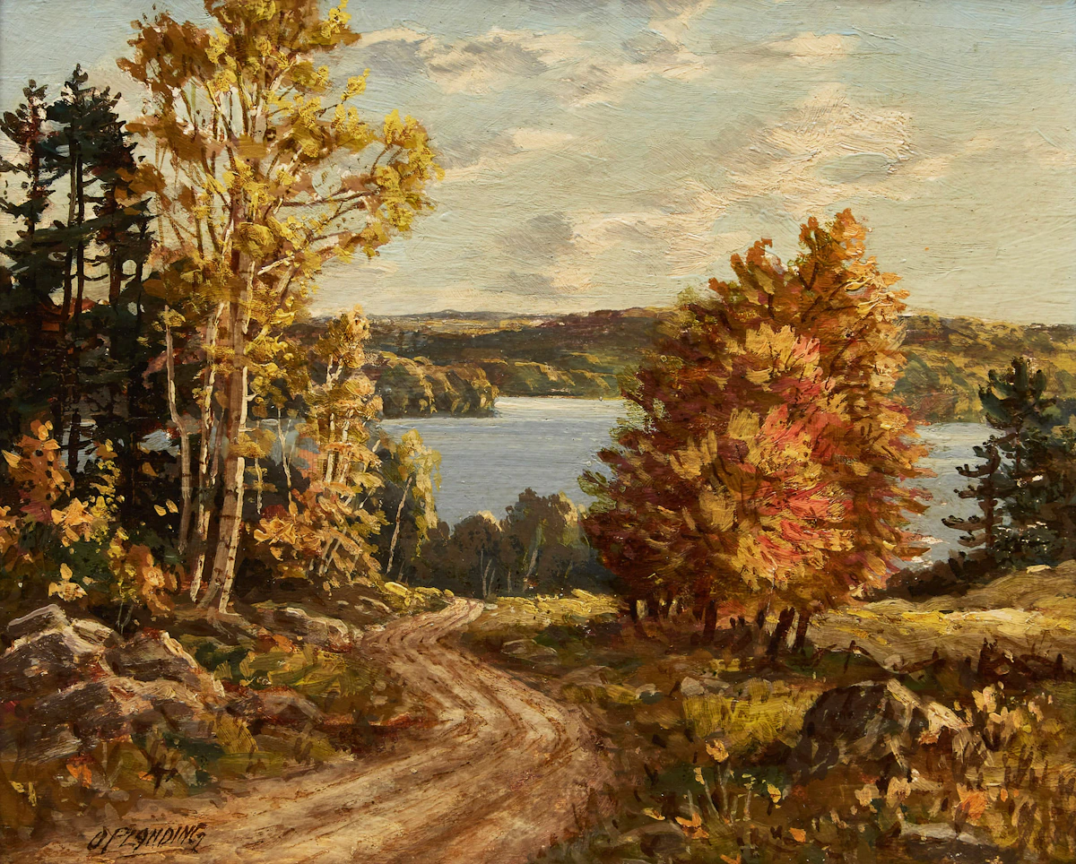 Otto Planding, Winding Road; Northern Ontario Near Huntsville; Muskoka, three oil paintings