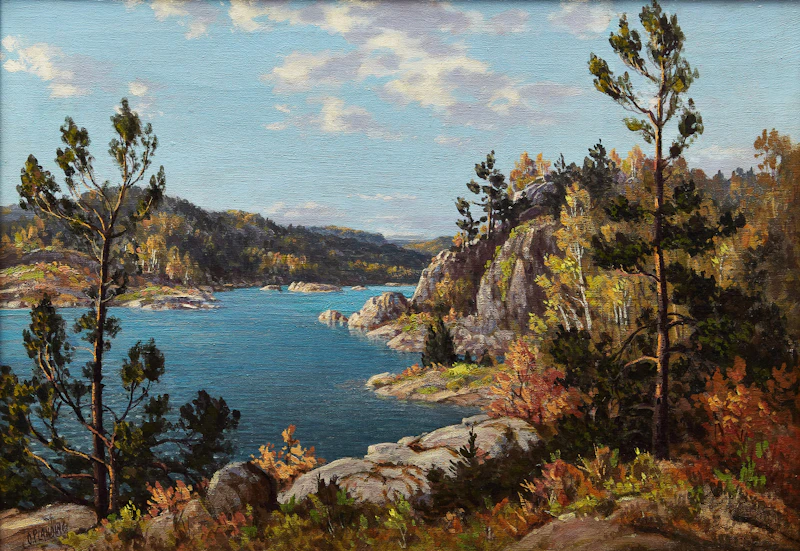Otto Planding, Winding Road; Northern Ontario Near Huntsville; Muskoka, three oil paintings - view 4