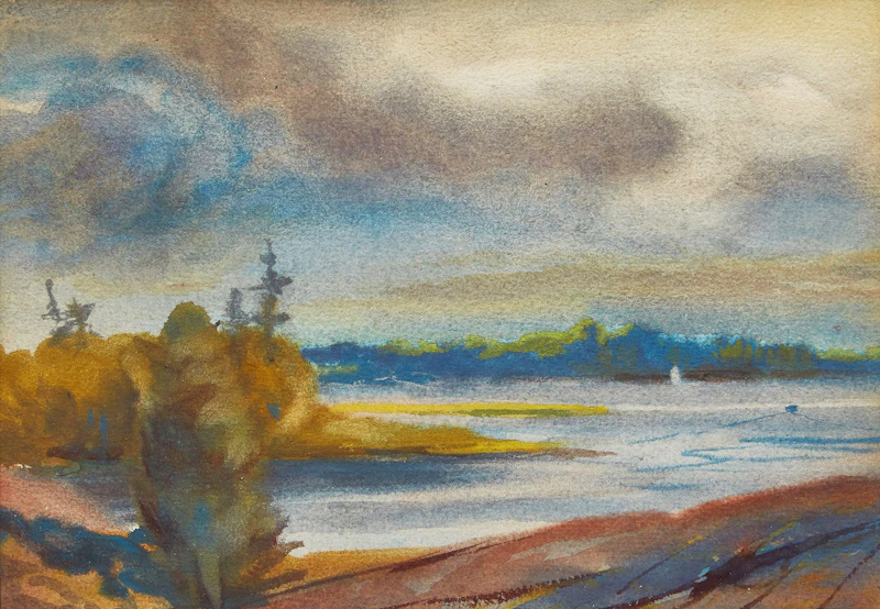 Owen Staples, Cabin Within The Trees; River Scene, two works - view 4