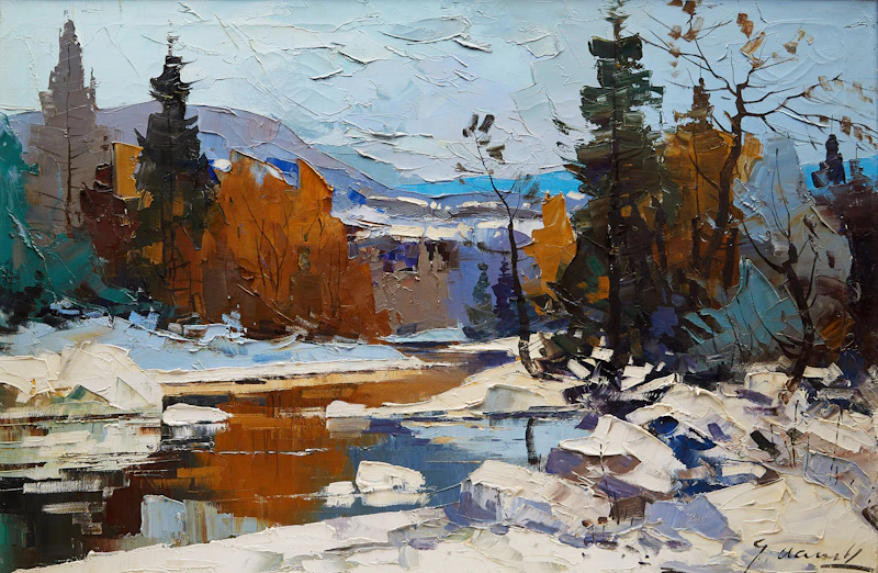 Geza Gordon Marich, Spring Break Up, oil on canvas - view 1