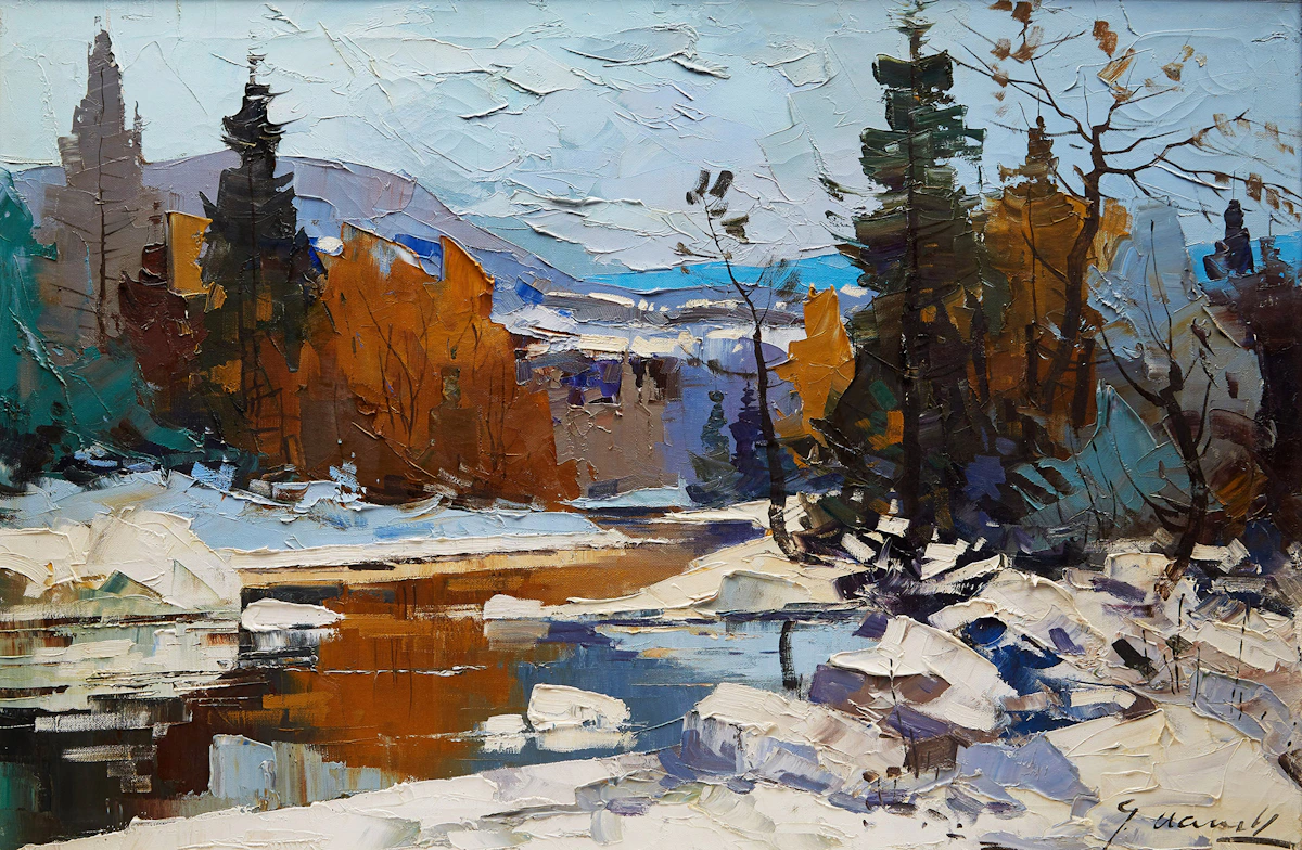 Geza Gordon Marich, Spring Break Up, oil on canvas