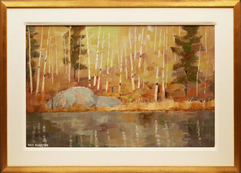 Spring Birches by the Pond by Thomas Keith Roberts