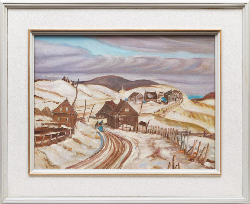 Ralph Wallace Burton, Winter Road, Quebec, oil on panel - view 2