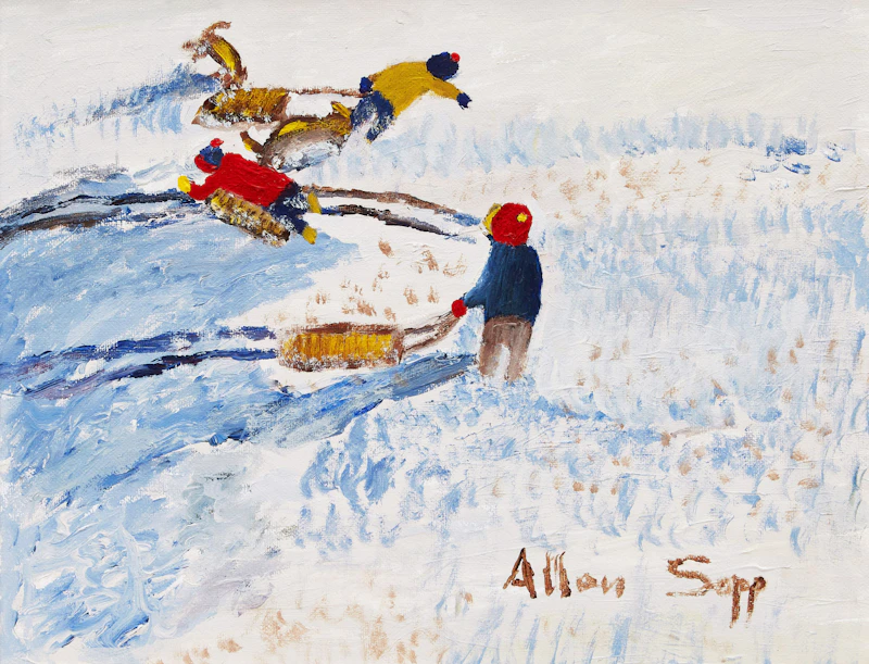 Allen Sapp, Untitled (Playing in the Snow)