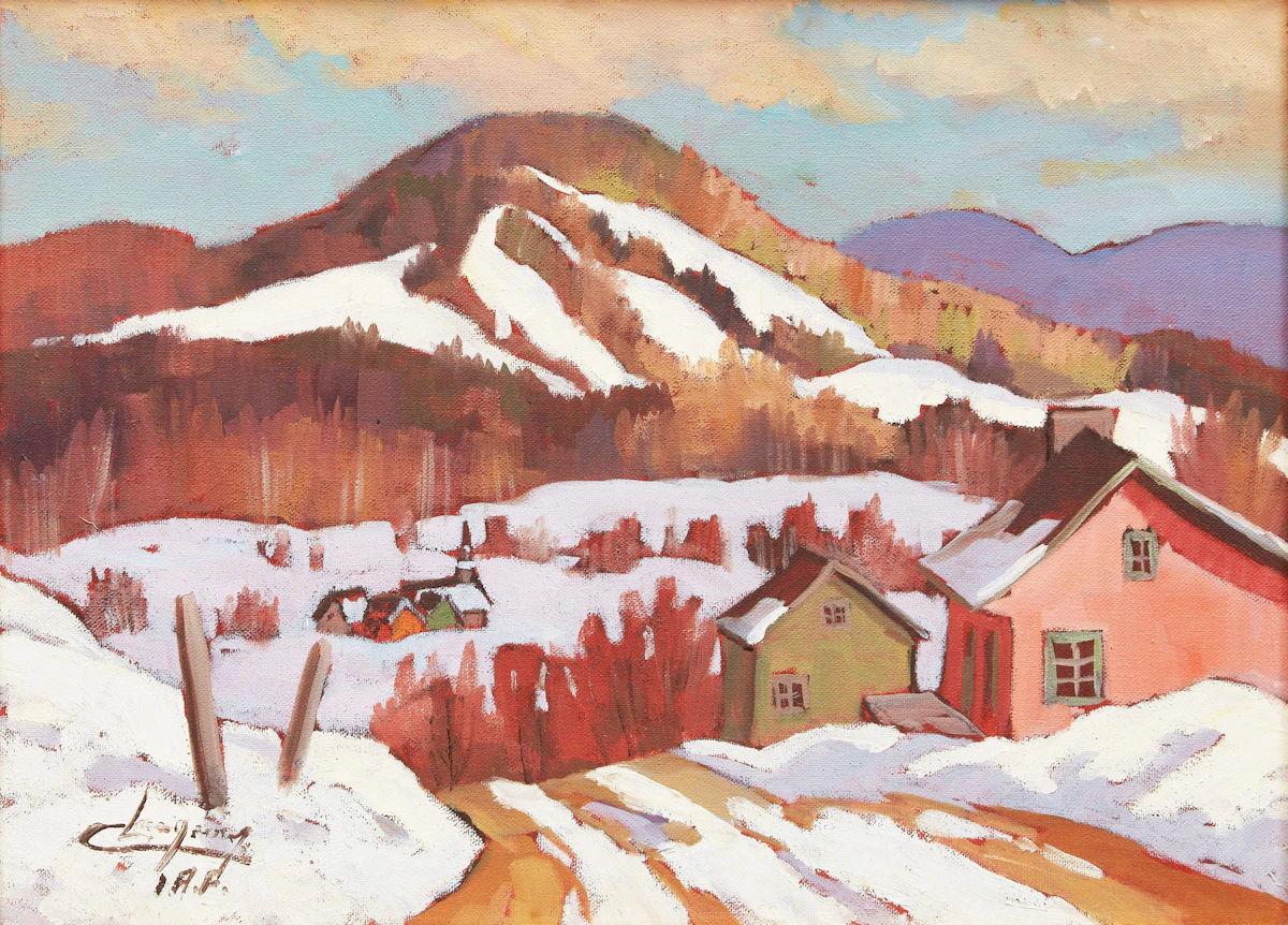 Claude Langevin, En haut du rang, oil on canvas