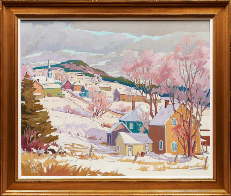 St. Gilles, Hiver dans le village, oil on canvas - view 2