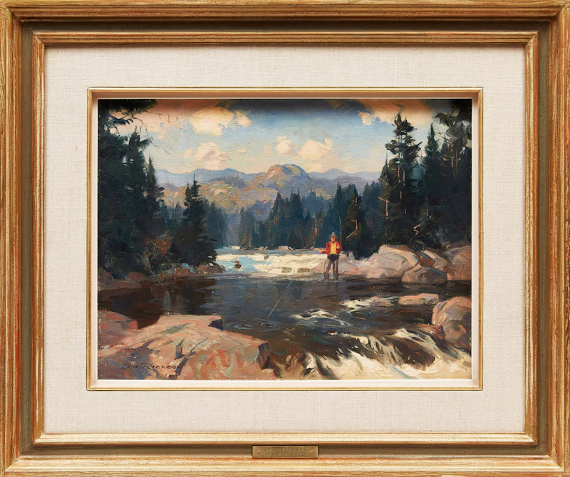 Eric Riordon, A Likely Spot, Rouge River, oil on board - view 2