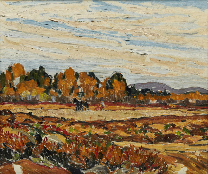 Autumn Ploughing Landscape by Randolph Stanley Hewton