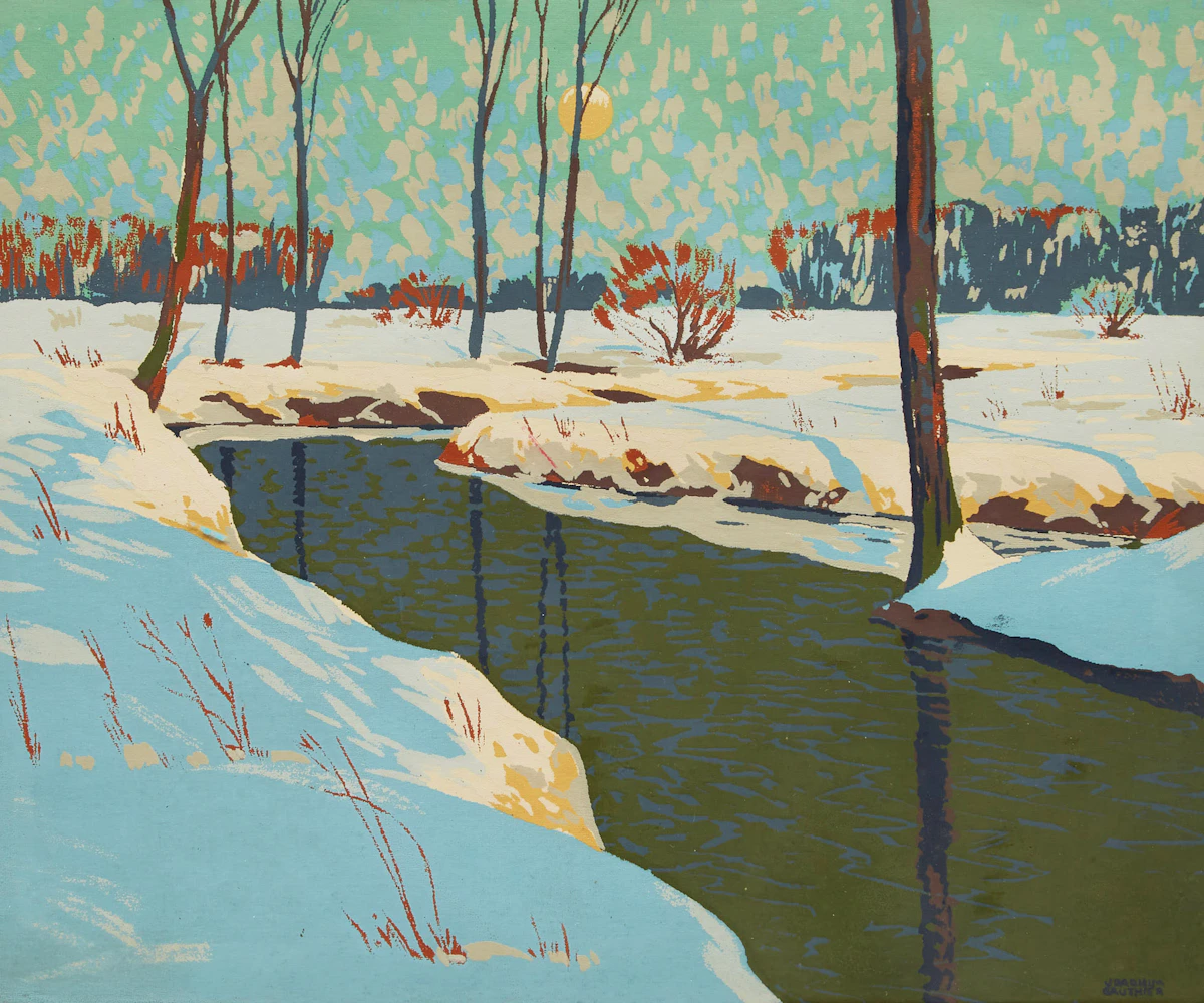 Joachim George Gauthier, Untitled (Stream in Winter), silkscreen