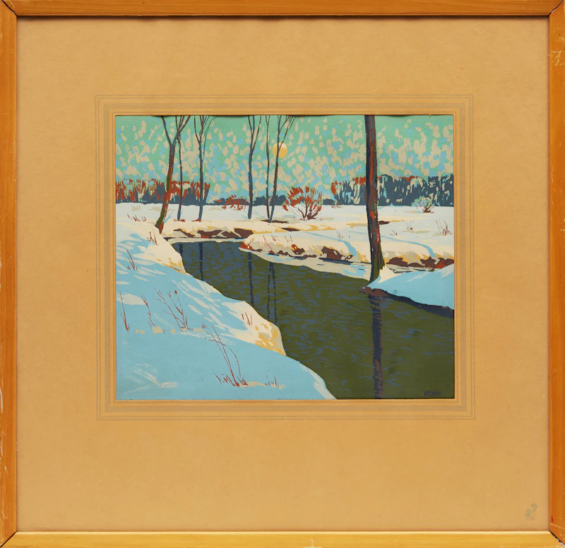 Joachim George Gauthier, Untitled (Stream in Winter), silkscreen - view 2