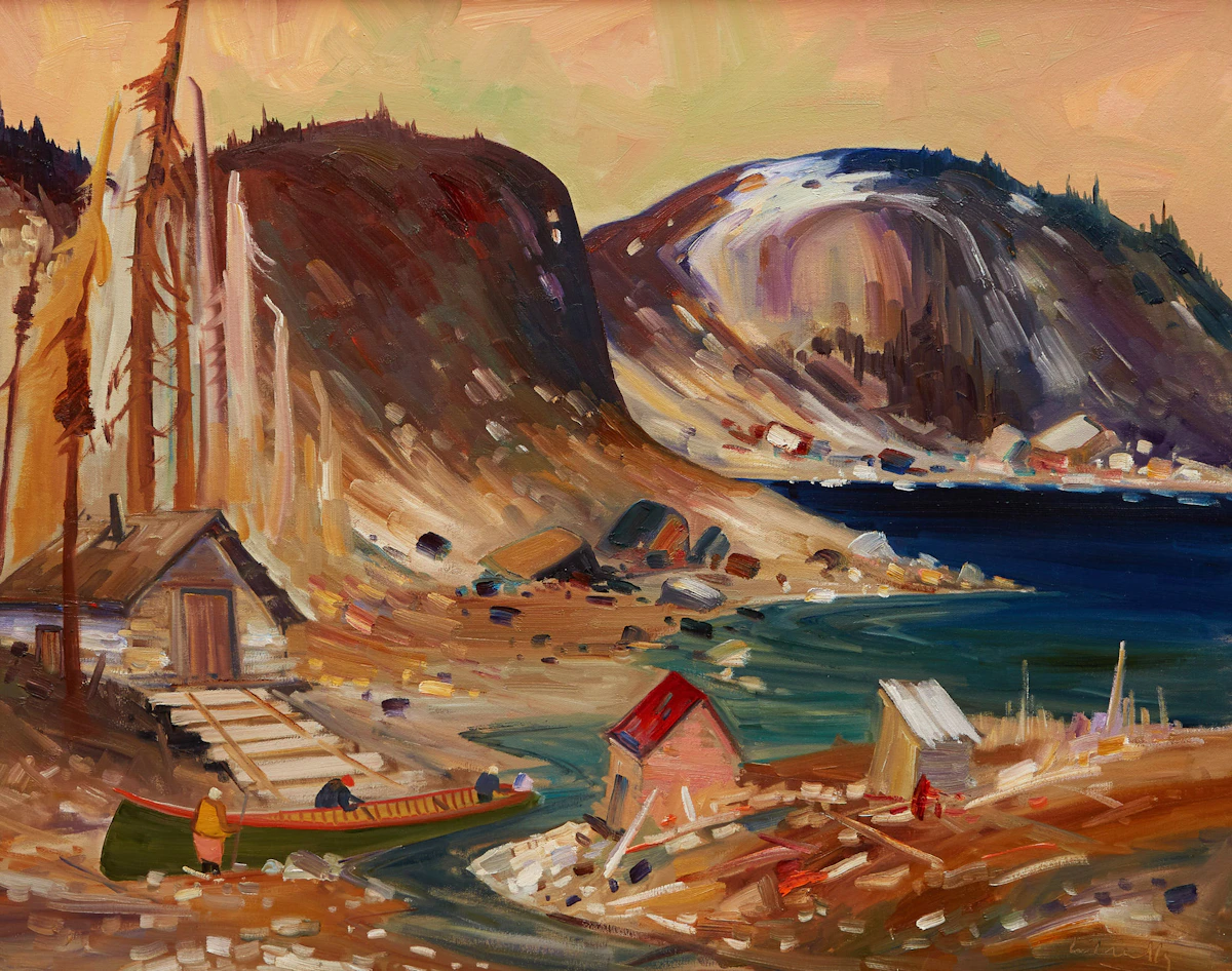 Louis Tremblay, La Cache du Lac Robert, oil on canvas