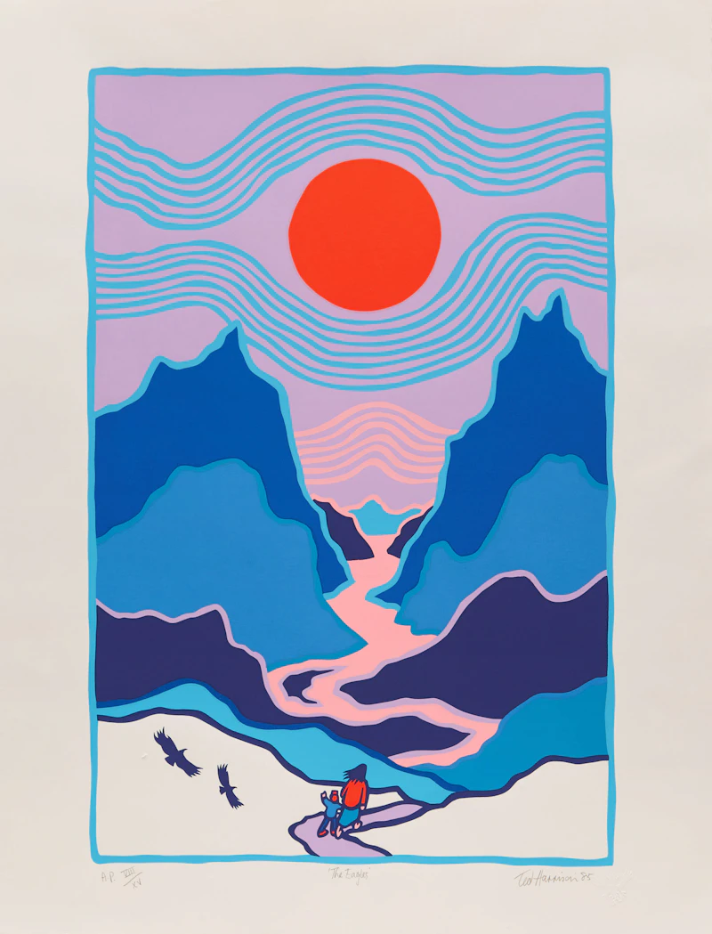 Ted Harrison, The Eagles, colour lithograph, 1985 - view 3
