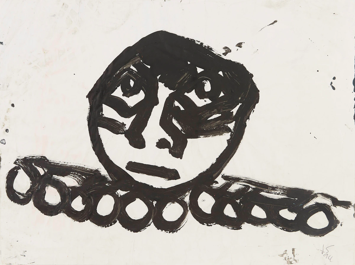 John Scott, Head, ink on paper, 1994