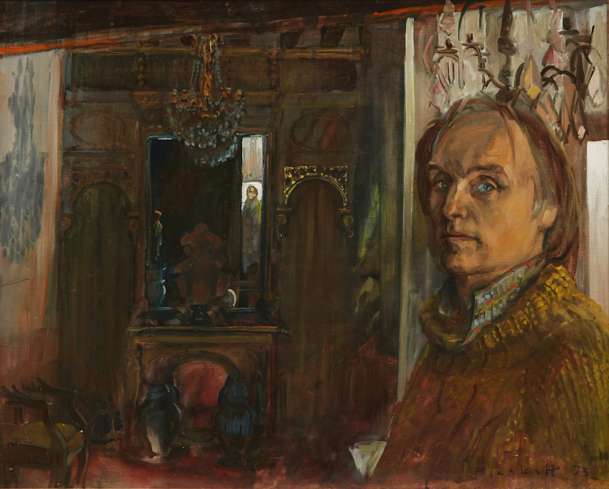Joseph Francis Plaskett, The Artist at 2 Rue Pecquay, oil  on canvas, 1975
