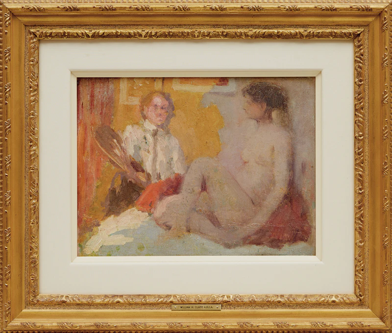 William Henry Clapp, The Artist and His Model, oil on board - view 2