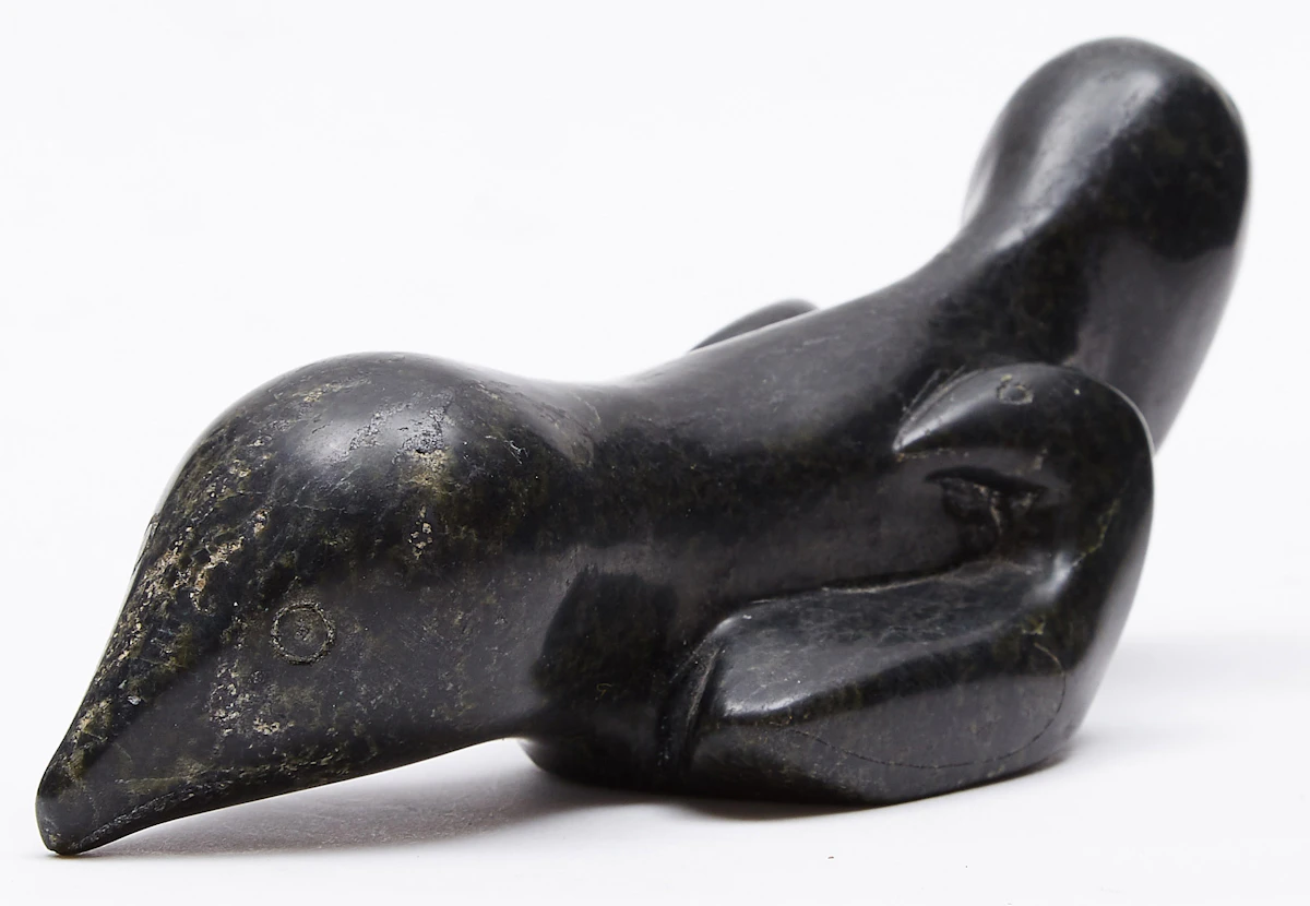 Simeonie Quppapik, Bird Transformation, stone, 1987