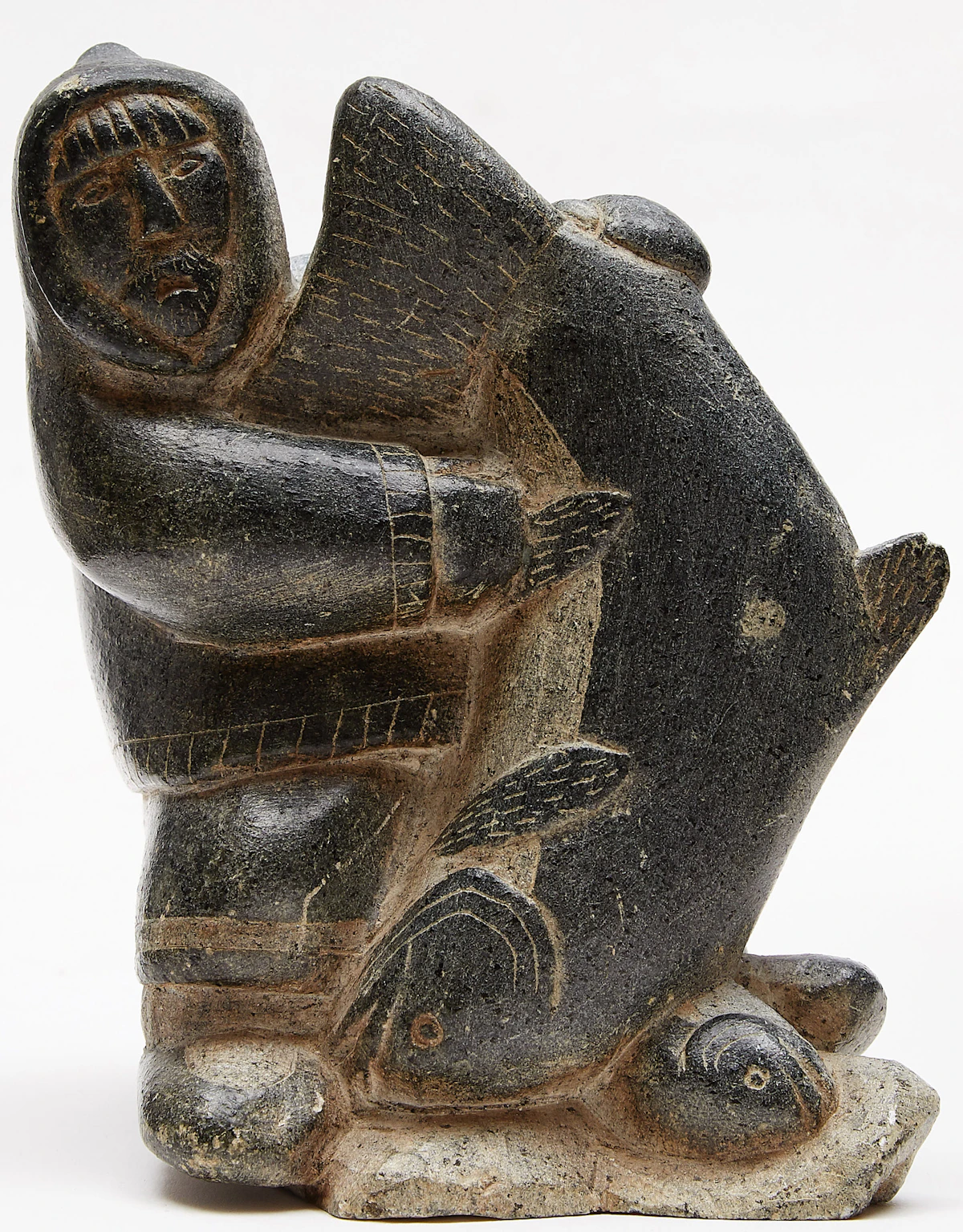 Kakagayuk, Hunter with Catch, stone
