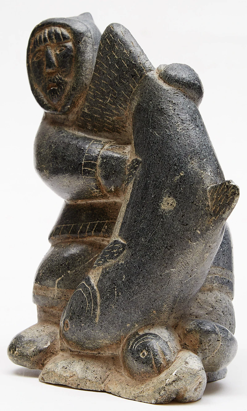 Kakagayuk, Hunter with Catch, stone - view 2