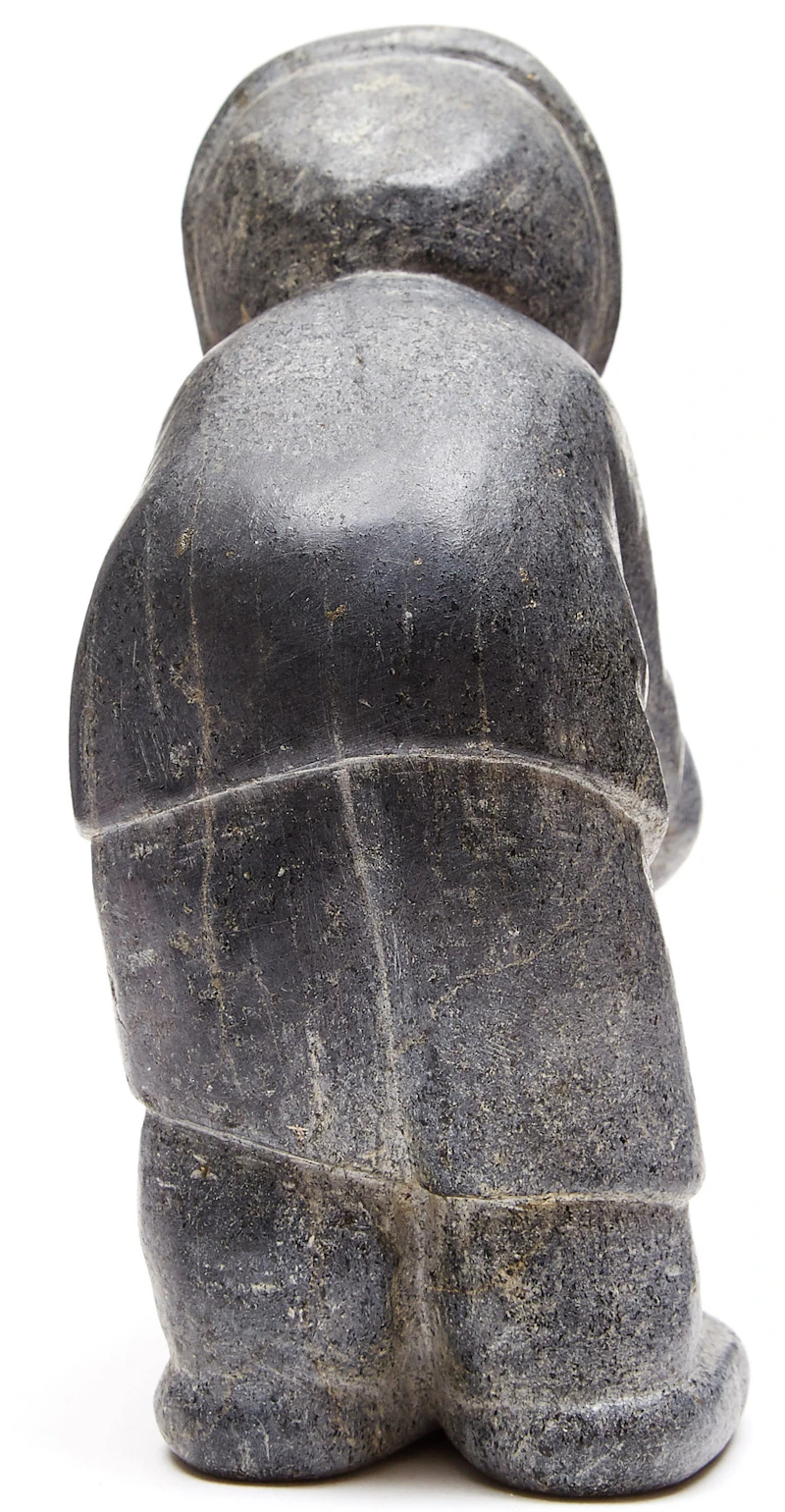 Simeonie Kingalik, Man Bending Over, Holding Fish, stone - view 4