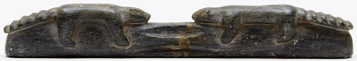 Nuveeya Ipellie, Beavers Facing Each Other On A Log, stone