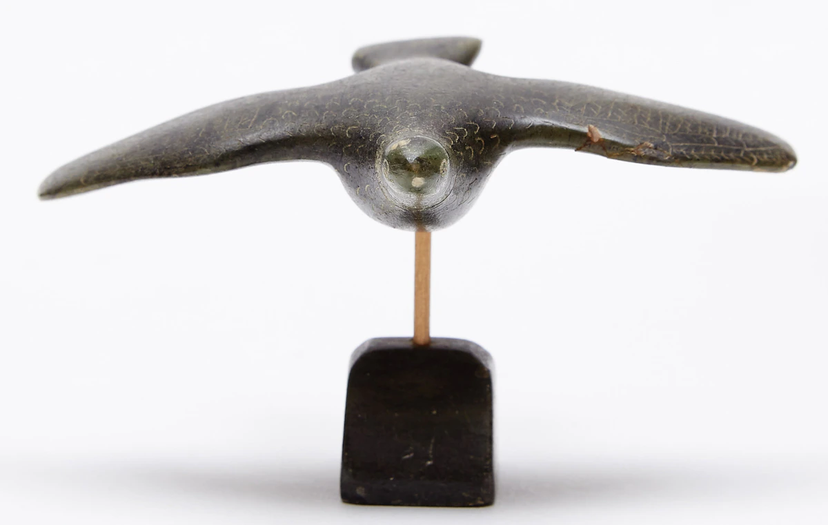 Unidentified Inuit Artist, Goose in Flight, stone; wood