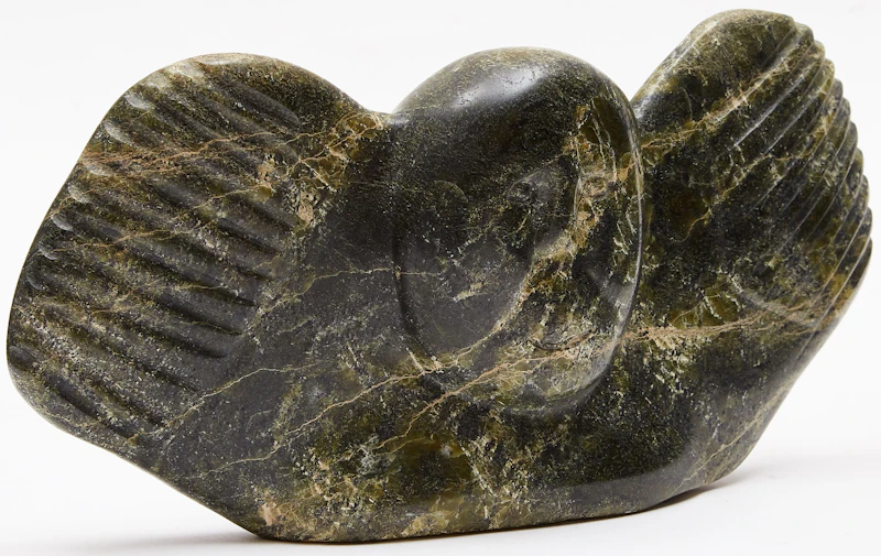 Unidentified Inuit Artist, Owl Transformation (Human Face with Wings), stone - view 3