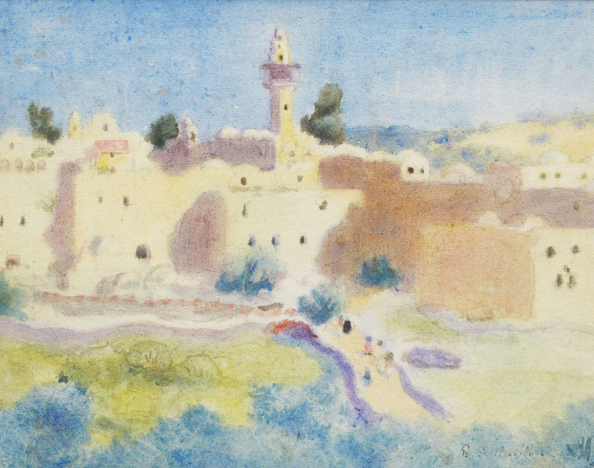 Randolph Stanley Hewton, Morocco; European Village, two watercolours