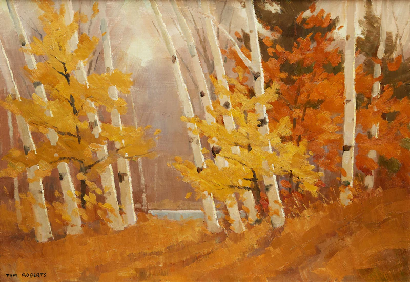Thomas Keith Roberts, Birch Woods in Late October, oil on board, 1979 - view 2