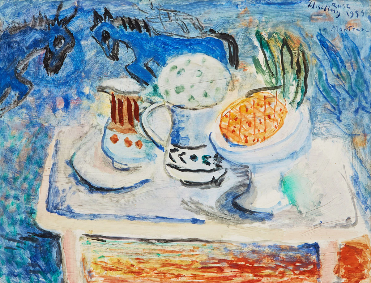 Fanny Wiselberg, Fantasy (Still Life), oil on board