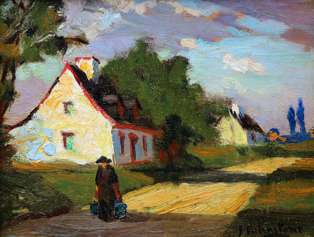 John Young Johnstone, Côte de Beaupré, oil on board, 1918