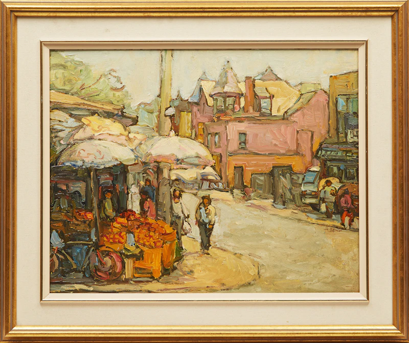 Donald Besco, Summer in Kensington Market, oil on board - view 2