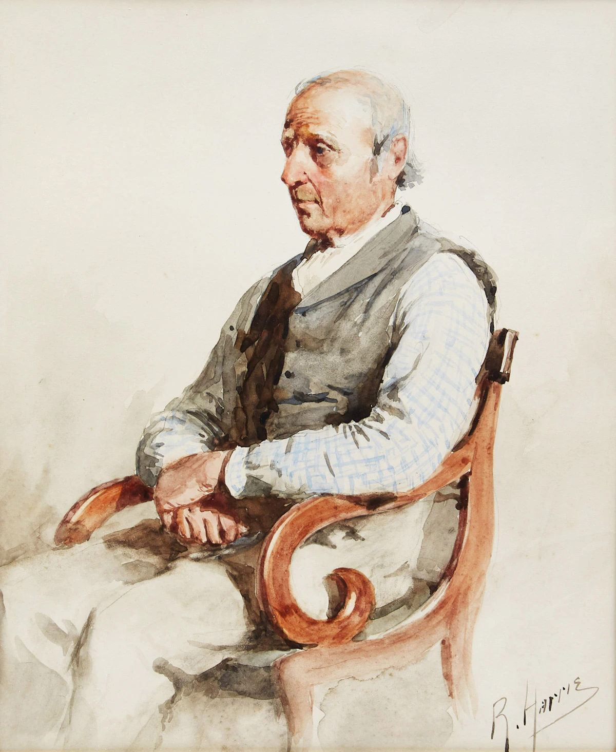 Robert Harris, My Favourite Model, watercolour
