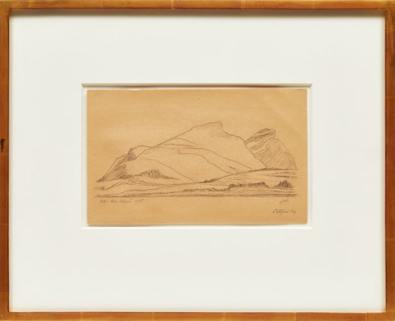 James Edward Hervey MacDonald, Mountains Near Wapta, 1928, graphite drawing - view 2