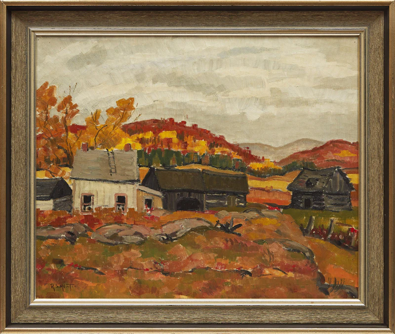 Randolph Stanley Hewton, Farm in Autumn, oil on canvas - view 2