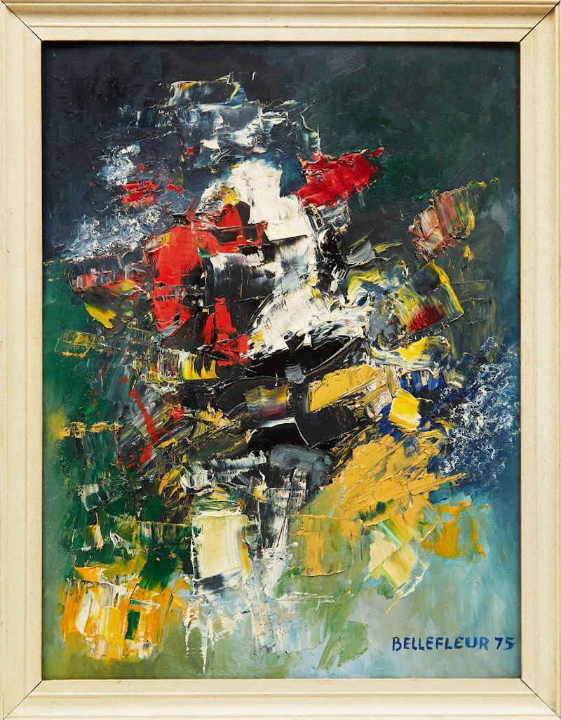 Léon Bellefleur, Abstraction, oil on board, 1975 - view 2
