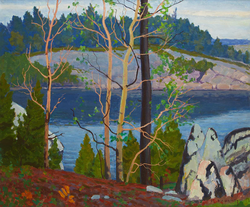 Birches Overlooking a Lake by Frederick Stanley Haines