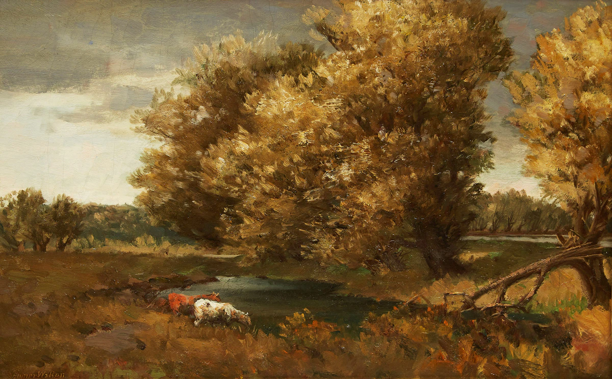 Homer Ransford Watson, By the River, oil on canvas
