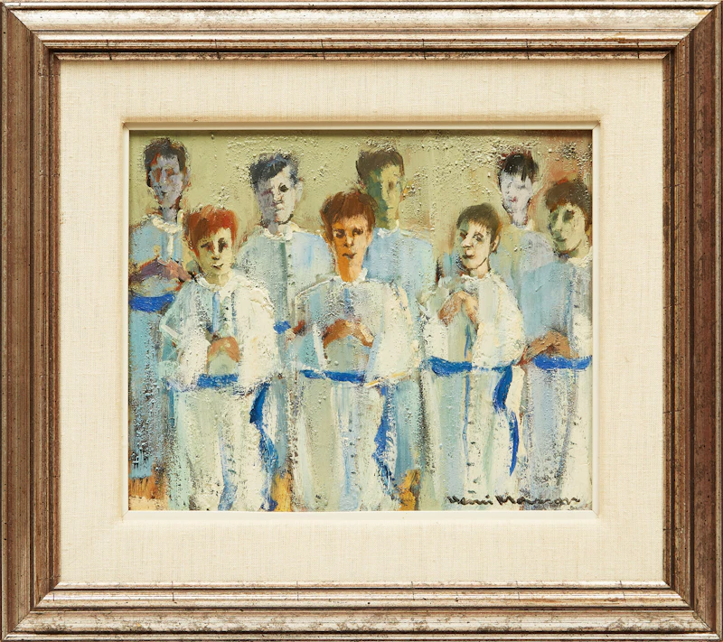 Henri Leopold Masson, White Choir Boys, oil on board - view 2