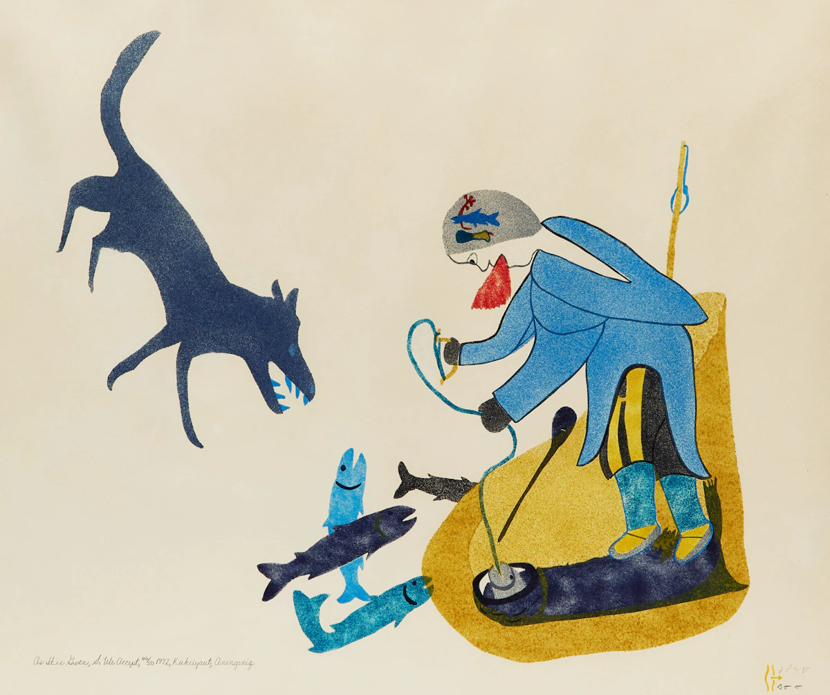 Myra Kukiiyaut, As It Is Given, So We Accept, stencil, 1972
