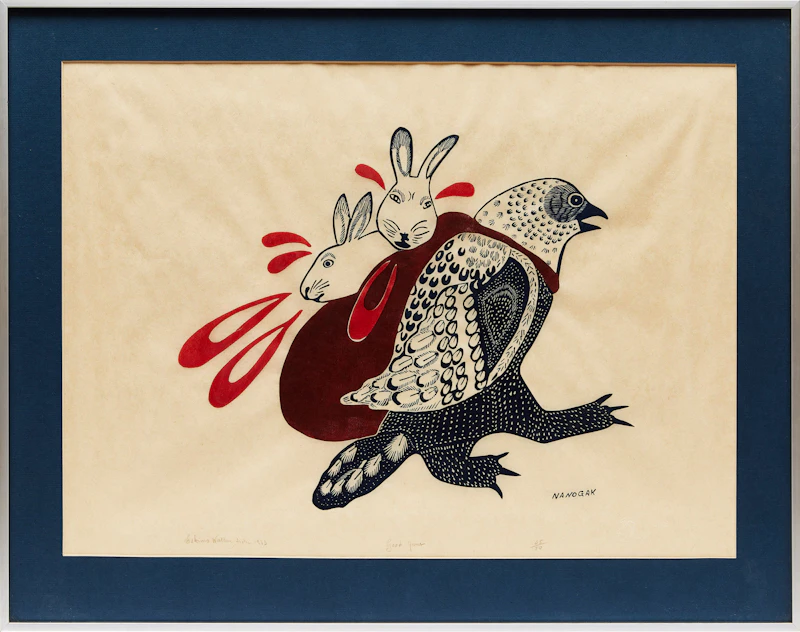 Agnes Nanogak, Good Hunt, stonecut, 1973 - view 2