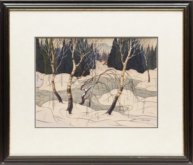 Graham Noble Norwell, Winter Landscape, watercolour - view 2