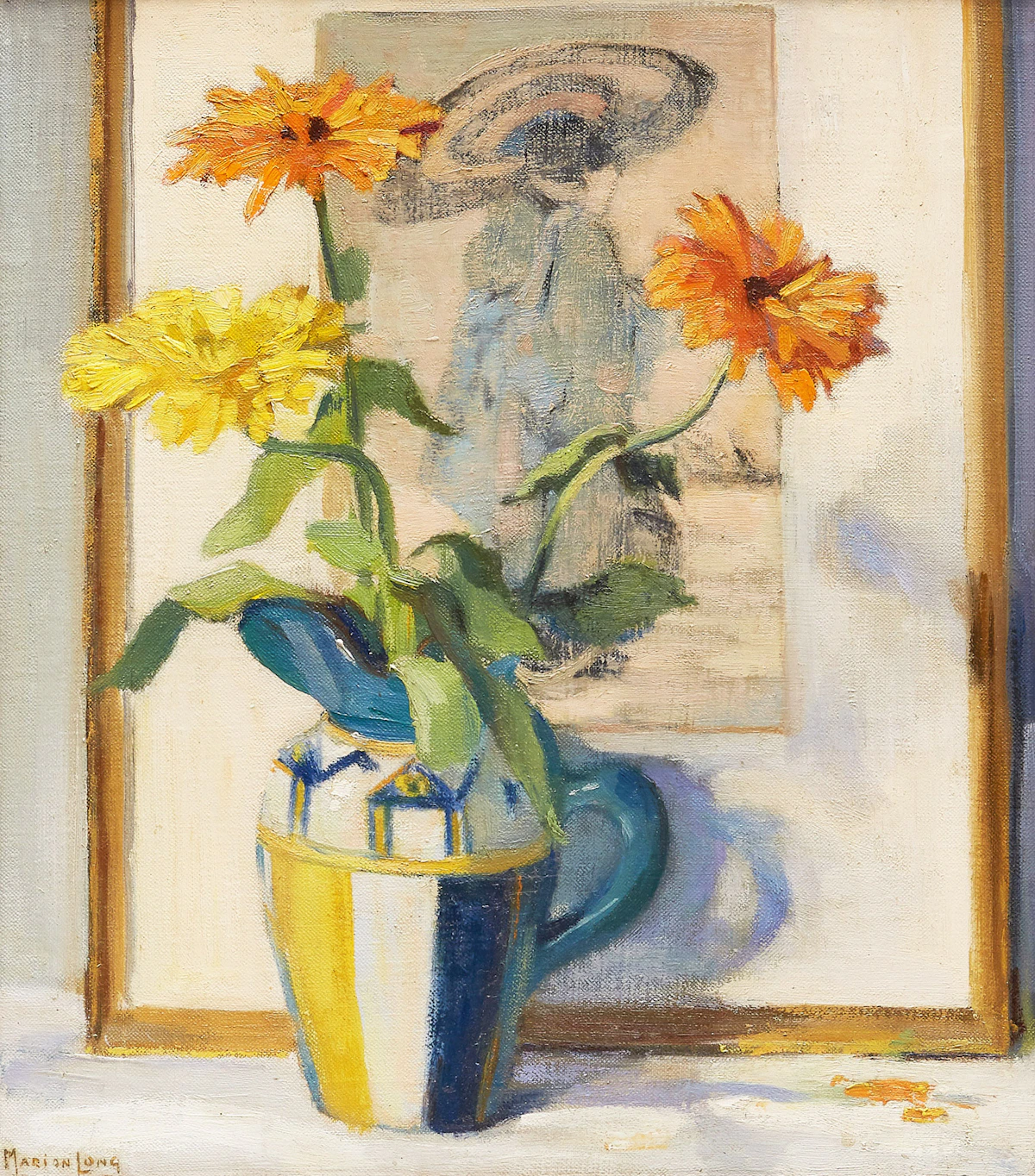 Marion Long, Floral Still Life, oil on canvas