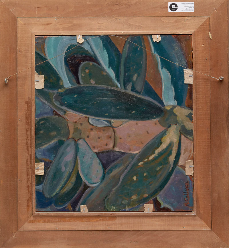 Nora Frances Elisabeth Collyer, Still Life with Cactus, double-sided oil on board - view 3