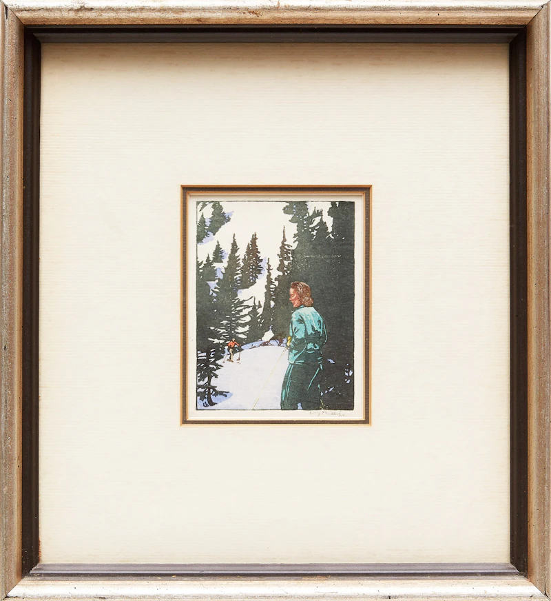 Walter Joseph Phillips, Ski Trail, colour woodcut - view 2