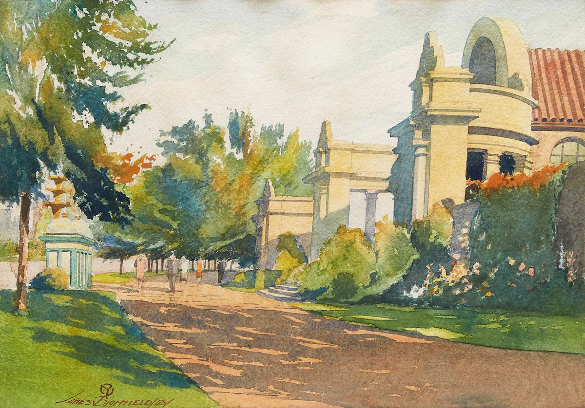 James Blomfield, September on the Boardwalk, Sunnyside, Toronto, 1945, watercolour